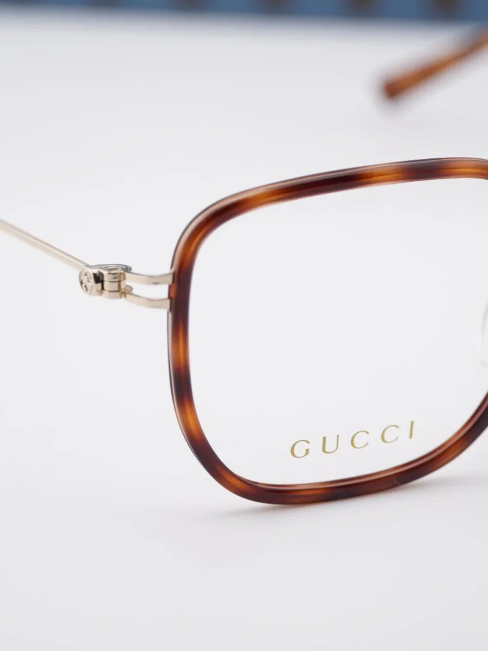 Gucci GG1852OA 002 Square Eyeglasses 53mm - Havana  / Gold